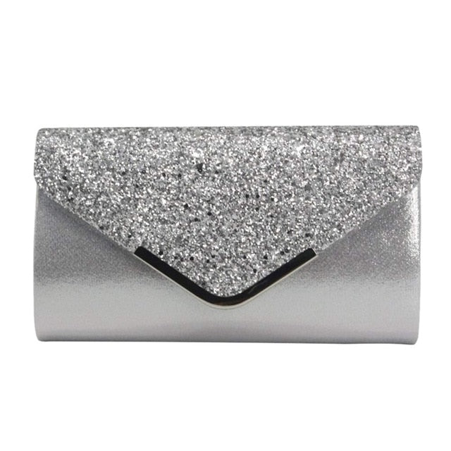 Silver best sale glitter clutch